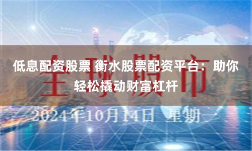 低息配资股票 衡水股票配资平台：助你轻松撬动财富杠杆